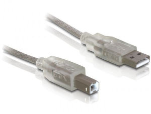 DeLock DL82057 Cable USB 2.0 Type A(male) - Type B(male) 0.5m ezüst