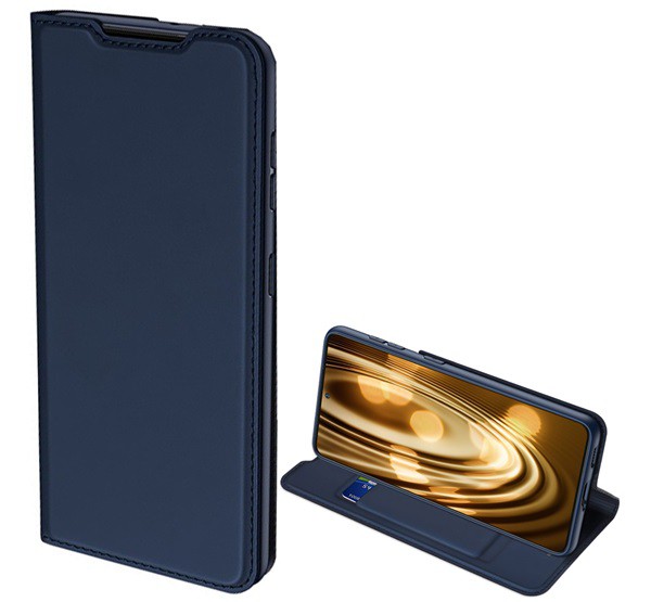 DUX DUCIS SKIN PRO tok álló, bőr hatású (FLIP, oldalra nyíló, bankkártya tartó, asztali tartó funkció) SÖTÉTKÉK [Samsung Galaxy S21 Ultra (SM-G998) 5G