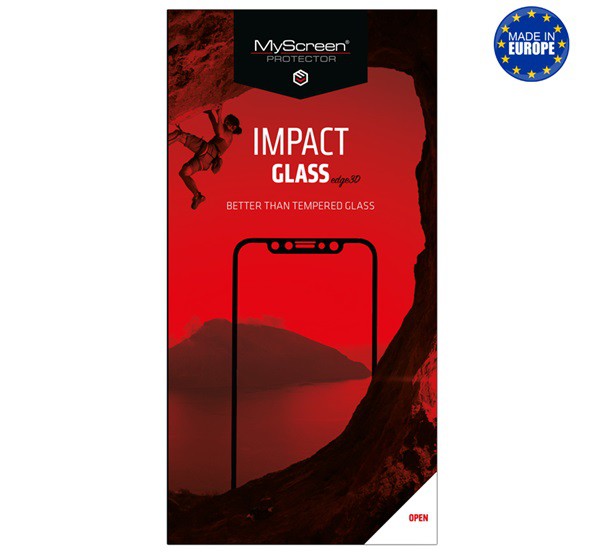 MYSCREEN IMPACT GLASS EDGE képernyővédő fólia (3D full cover, íves, karcálló, 0.33 mm, 6H) FEKETE [Samsung Galaxy Note 10 Plus 5G (SM-N976F)]