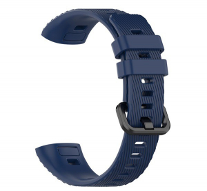 Pótszíj (szilikon, állítható, 16.5 mm) SÖTÉTKÉK [Huawei Band 4 Pro]
