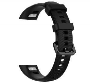 Pótszíj (szilikon, állítható, 16.5 mm) FEKETE [Honor Band 4]