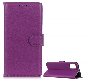 Tok &aacute;ll&oacute;, bőr hat&aacute;s&uacute; (FLIP, oldalra ny&iacute;l&oacute;, asztali tart&oacute; funkci&oacute;, pr&eacute;mium) LILA [Samsung Galaxy A52s 5G (SM-A528)]