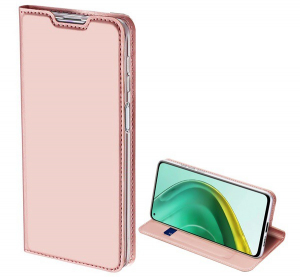 DUX DUCIS SKIN PRO tok &aacute;ll&oacute;, bőr hat&aacute;s&uacute; (FLIP, oldalra ny&iacute;l&oacute;, bankk&aacute;rtya tart&oacute;, asztali tart&oacute; funkci&oacute;) ROZ&Eacute;ARANY [Xiaomi Mi 10T Pro 5G]