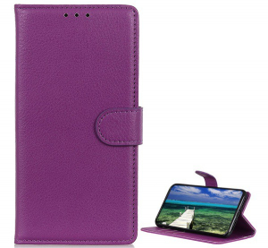 Tok álló, bőr hatású (FLIP, oldalra nyíló, asztali tartó funkció, prémium) LILA [Samsung Galaxy A53 (SM-A536) 5G]