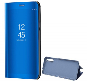 Tok álló (aktív FLIP, oldalra nyíló, asztali tartó funkció, tükrös felület, Mirror View Case) KÉK [Huawei Y8p]