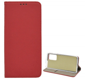 Tok &aacute;ll&oacute;, bőr hat&aacute;s&uacute; (FLIP, oldalra ny&iacute;l&oacute;, asztali tart&oacute; funkci&oacute;, rombusz minta) PIROS [Xiaomi 12X]