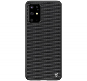 NILLKIN TEXTURED műanyag telefonvédő (érdes felület, közepesen ütésálló, szilikon keret, 3D minta) FEKETE [Samsung Galaxy S20 Plus 5G (SM-G986)]