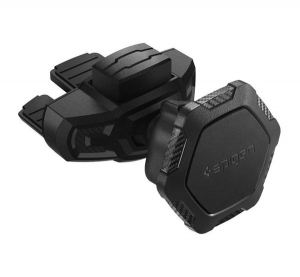 SPIGEN QS24 autós tartó (szellőzőre, 360°-ban forgatható, mágneses, karbon minta) FEKETE (QS24)
