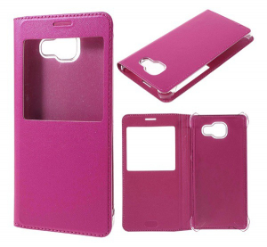 Tok álló, bőr hatású (FLIP, oldalra nyíló, S-View Cover) MAGENTA [Samsung Galaxy A5 (2016) SM-A510F]