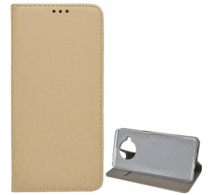 Tok &aacute;ll&oacute;, bőr hat&aacute;s&uacute; (FLIP, oldalra ny&iacute;l&oacute;, asztali tart&oacute; funkci&oacute;, rombusz minta) ARANY [Xiaomi Mi 10T Lite 5G]