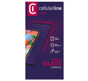 CELLULARLINE IMPACT GLASS CAPSULE képernyővédő üveg (2.5D full cover, íves, karcálló, ultravékony, 0.2 mm, 9H) FEKETE [Samsung Galaxy A30s (SM-A307F)]