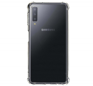 Szilikon telefonvédő (közepesen ütésálló, légpárnás sarok) ÁTLÁTSZÓ [Samsung Galaxy A7 (2018) SM-A750F]