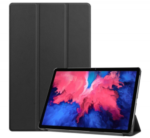 Tok &aacute;ll&oacute;, bőr hat&aacute;s&uacute; (akt&iacute;v FLIP, oldalra ny&iacute;l&oacute;, TRIFOLD asztali tart&oacute; funkci&oacute;) FEKETE [Lenovo Tab P11 (TB-J606F)]
