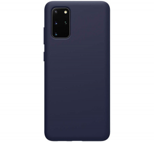 NILLKIN FLEX PURE szilikon telefonvédő (ultravékony, környezetbarát, mikrofiber plüss belső, matt) SÖTÉTKÉK [Samsung Galaxy S20 Plus 5G (SM-G986)]