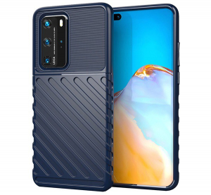 Szilikon telefonv&eacute;dő (k&ouml;zepesen &uuml;t&eacute;s&aacute;ll&oacute;, cs&iacute;kos, dombor minta) S&Ouml;T&Eacute;TK&Eacute;K [Huawei P40 Pro 5G]