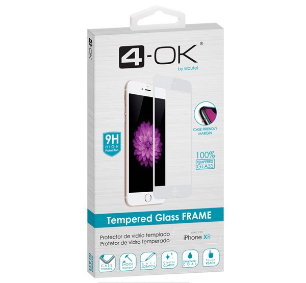 4-OK képernyővédő üveg (3D full glue, íves, teljes felületén tapad, tok barát, karcálló, 9H) FEKETE [Apple iPhone 11]