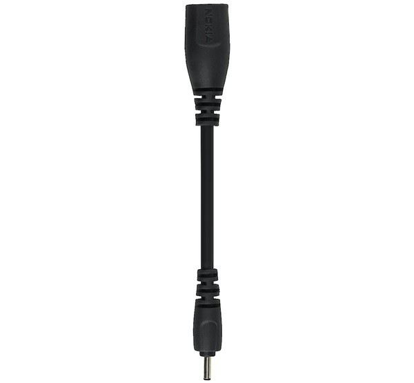 NOKIA töltő csatlakozó adapter kábel (2mm) FEKETE (CA-44)