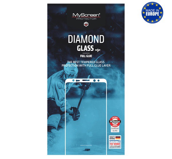 MYSCREEN DIAMOND GLASS EDGE képernyővédő üveg (2.5D, full glue, teljes felületén tapad, karcálló, 0.33 mm, 9H) FEKETE [Huawei P40]