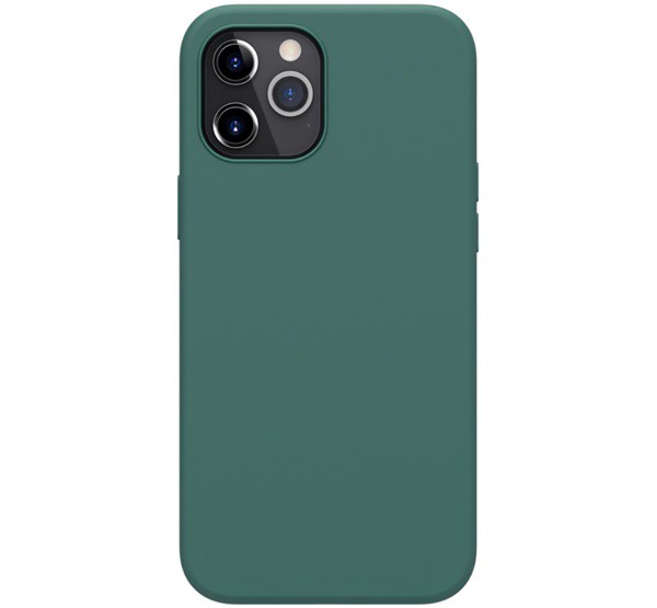 NILLKIN FLEX PURE szilikon telefonvédő (ultravékony, környezetbarát, mikrofiber plüss belső, matt) SÖTÉTZÖLD [Apple iPhone 12 Pro Max]