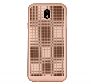 Műanyag telefonvédő (gumírozott, lyukacsos minta) ARANY [Samsung Galaxy J5 (2017) SM-J530 EU]