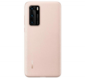 HUAWEI műanyag telefonv&eacute;dő (gum&iacute;rozott, textil minta) R&Oacute;ZSASZ&Iacute;N [Huawei P40]