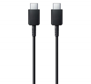 SAMSUNG adatk&aacute;bel &eacute;s t&ouml;ltő (Type-C - Type-C, gyorst&ouml;lt&eacute;s t&aacute;mogat&aacute;s, 100cm) FEKETE (EP-DA705BBEGWW)