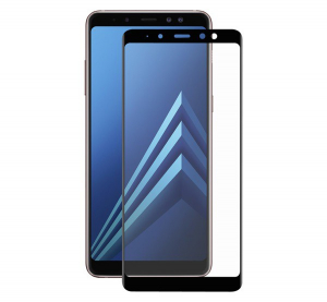 ENKAY képernyővédő üveg (3D full cover, íves, karcálló, 0.26mm, 9H) FEKETE [Samsung Galaxy A8 Plus (2018) SM-A730F]