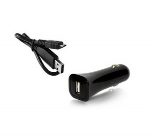 ALCATEL autós töltő USB aljzat (5V / 1000mA + DC53 microUSB kábel) FEKETE (CC40 / CDB0000017C0)
