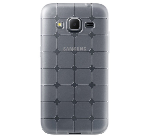 Szilikon telefonvédő (kocka minta) ÁTLÁTSZÓ [Samsung Galaxy Core Prime LTE (SM-G361)]