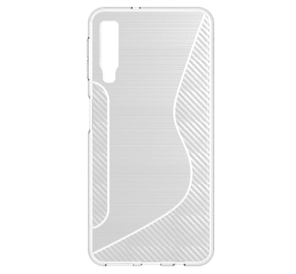 Szilikon telefonvédő (S-line, karbon minta) ÁTLÁTSZÓ [Samsung Galaxy A7 (2018) SM-A750F]