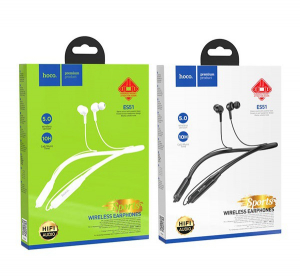 HOCO ES51 bluetooth fülhallgató SZTEREO (v5.0, nyakba akasztható mágneses, mikrofon, SPORT) FEKETE (ES51_B)