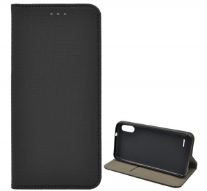 Tok &aacute;ll&oacute;, bőr hat&aacute;s&uacute; (FLIP, oldalra ny&iacute;l&oacute;, asztali tart&oacute; funkci&oacute;, rombusz minta) FEKETE [LG K22 (LMK200HM)]