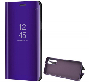 Tok álló (aktív FLIP, oldalra nyíló, asztali tartó funkció, tükrös felület, Mirror View Case) LILA [Huawei P Smart (2021)]