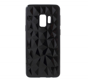 Szilikon telefonvédő (3D, gyémánt minta) FEKETE [Samsung Galaxy S9 (SM-G960)]