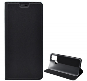 Tok &aacute;ll&oacute;, bőr hat&aacute;s&uacute; (FLIP, oldalra ny&iacute;l&oacute;, asztali tart&oacute; funkci&oacute;) FEKETE [Realme 7i]