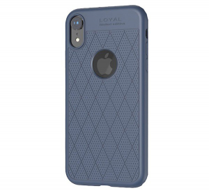 HOCO ADMIRE szilikon telefonvédő (ultravékony, 0.8 mm, lyukacsos, rombusz minta, logó kivágás) KÉK [Apple iPhone XR 6.1]