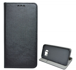 Tok &aacute;ll&oacute;, bőr hat&aacute;s&uacute; (FLIP, oldalra ny&iacute;l&oacute;, asztali tart&oacute; funkci&oacute;, rombusz minta) FEKETE [Samsung Galaxy S7 EDGE (SM-G935)]