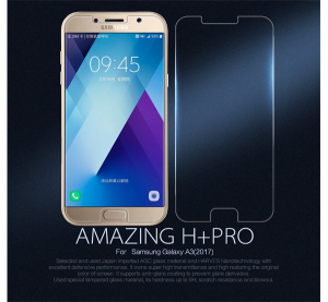 NILLKIN H+ PRO k&eacute;pernyőv&eacute;dő &uuml;veg (2.5D lekerek&iacute;tett sz&eacute;l, karc&aacute;ll&oacute;, UV szűr&eacute;s, ultrav&eacute;kony, 0.2mm, 9H) &Aacute;TL&Aacute;TSZ&Oacute; [Samsung Galaxy A3 (2017) SM-A320F]