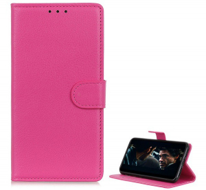 Tok álló, bőr hatású (FLIP, oldalra nyíló, asztali tartó funkció, prémium) RÓZSASZÍN [Samsung Galaxy Xcover Pro (SM-G715F) Xcover Pro EE]