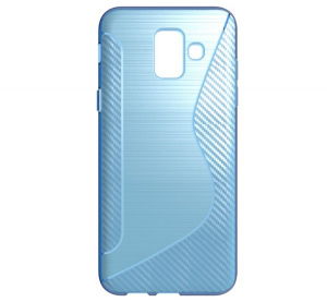Szilikon telefonvédő (S-line, karbon minta) VILÁGOSKÉK [Samsung Galaxy A6 (2018) SM-A600F]