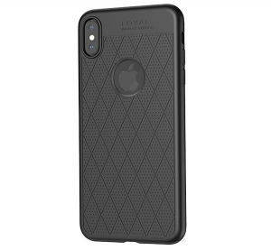 HOCO ADMIRE szilikon telefonv&eacute;dő (ultrav&eacute;kony, 0.8 mm, lyukacsos, rombusz minta, log&oacute; kiv&aacute;g&aacute;s) FEKETE [Apple iPhone XS Max 6.5]