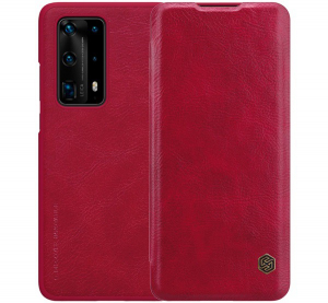 NILLKIN QIN tok &aacute;ll&oacute;, bőr hat&aacute;s&uacute; (FLIP, oldalra ny&iacute;l&oacute;, bankk&aacute;rtya tart&oacute;) PIROS [Huawei P40 Pro+ 5G]