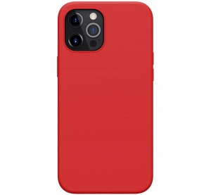 NILLKIN FLEX PURE PRO szilikon telefonvédő (mágneses, ultravékony, környezetbarát,mikrofiber plüss belső, matt) PIROS [Apple iPhone 12 Pro Max]