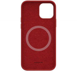 NILLKIN FLEX PURE PRO szilikon telefonvédő (mágneses, ultravékony, környezetbarát,mikrofiber plüss belső, matt) PIROS [Apple iPhone 12 Pro Max]