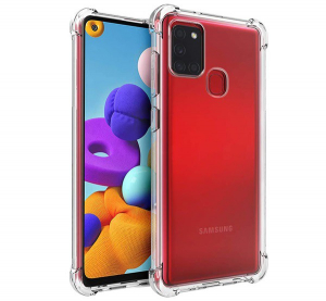 Szilikon telefonvédő (közepesen ütésálló, légpárnás sarok) ÁTLÁTSZÓ [Samsung Galaxy A21s (SM-A217F)]