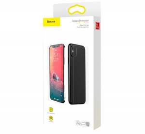 BASEUS k&eacute;pernyőv&eacute;dő &uuml;veg (első &eacute;s h&aacute;ts&oacute;, 3D full screen, &iacute;ves r&eacute;szre, ultrav&eacute;kony, karc&aacute;ll&oacute;, 0.3mm, 9H) &Aacute;TL&Aacute;TSZ&Oacute; [Apple iPhone XS Max 6.5]