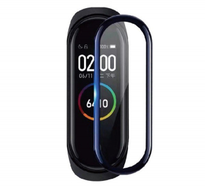 Képernyővédő üveg (3D full cover, 0.3mm, 9H) FEKETE [Xiaomi Mi Band 6 ]