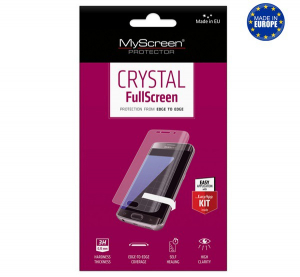 MYSCREEN CRYSTAL FULLSCREEN képernyővédő fólia (íves, öntapadó PET, nem visszaszedhető, 0.15mm, 3H) ÁTLÁTSZÓ [Honor 9S]