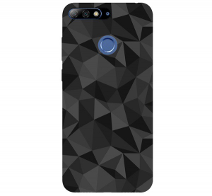 Szilikon telefonvédő (3D, gyémánt minta) FEKETE [Huawei Y7 Prime 2018 (Y7 2018)]