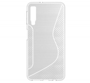 Szilikon telefonvédő (S-line, karbon minta) ÁTLÁTSZÓ [Samsung Galaxy A7 (2018) SM-A750F]